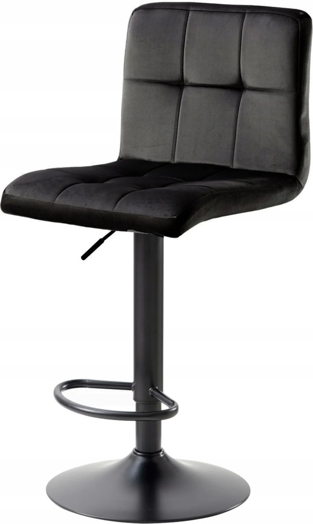 Hoker Bárszék Forgó Szék Állítható Fekete Velúr