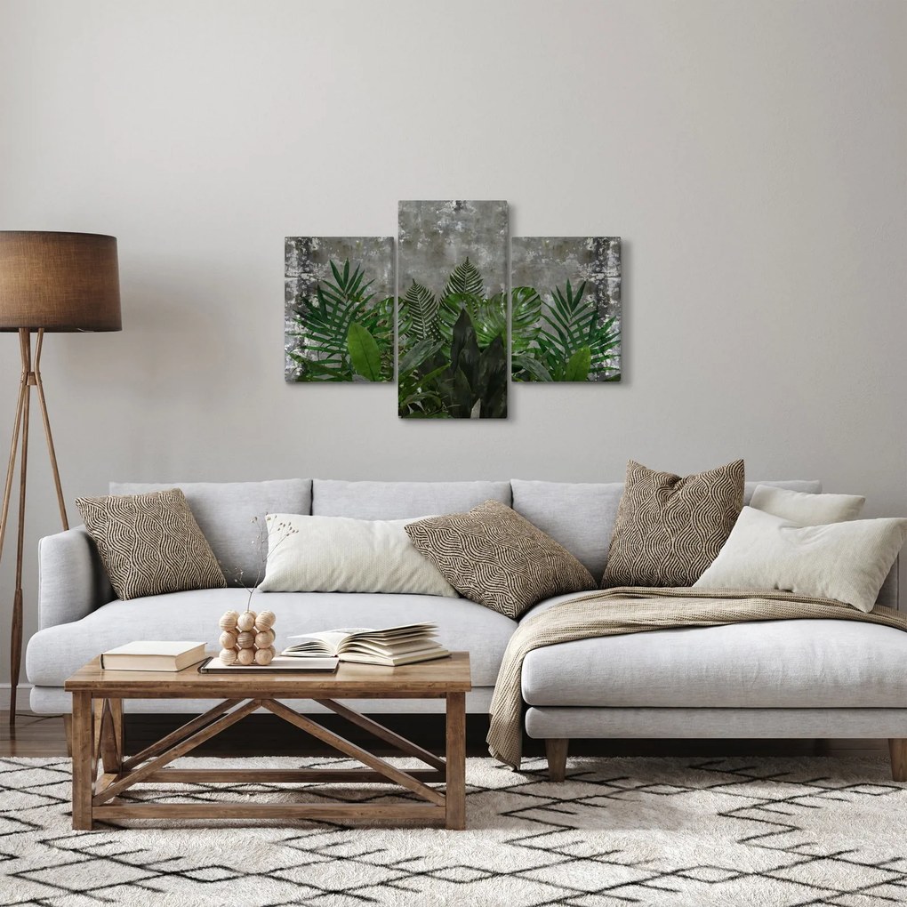 Kép - Betonfal növényekkel (90x60 cm)