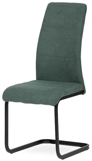 Szánkótalpas Étkezőszék Zöld Szövet Kárpitozással DCL-414