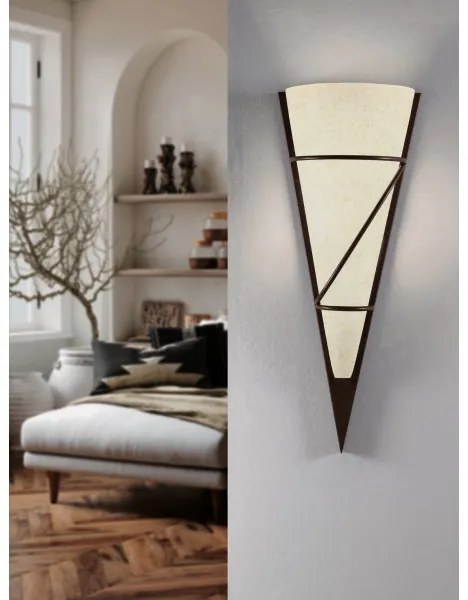 EGLO 87793 - PASCAL 1 fali lámpa 1xE14/60W antik barna/fehér