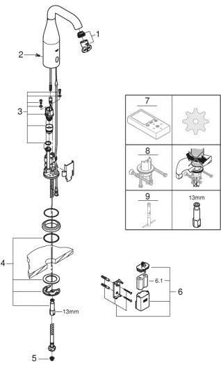 GROHE 36446000 - ESSENCE E infravörös elektronikus csaptelep, fényes króm