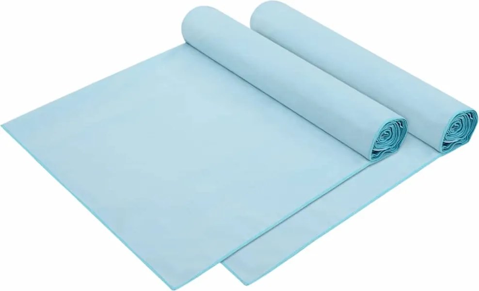 vidaXL Napozó törölközők 2 pcs Kék 210 x 75 cm Poliészter és poliamid