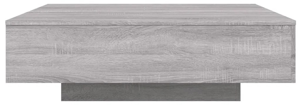 szürke sonoma színű dohányzóasztal LED-lámpákkal 100x100x31 cm