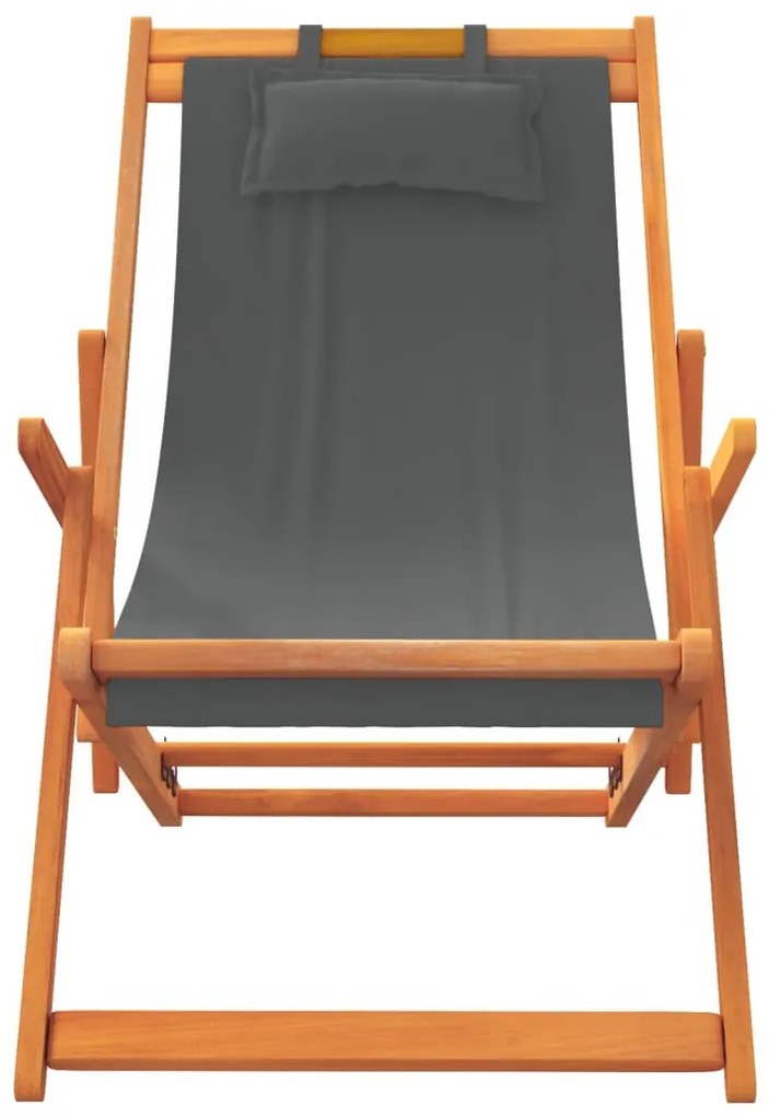 2 db összecsukható szürke szövet strandszék