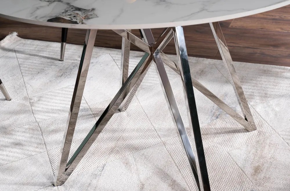 Murano étkezőasztal kerek 120cm króm