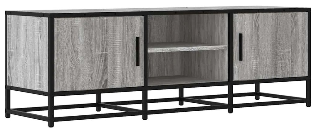 szürke sonoma színű szerelt fa és fém TV-szekrény 120x35x41 cm
