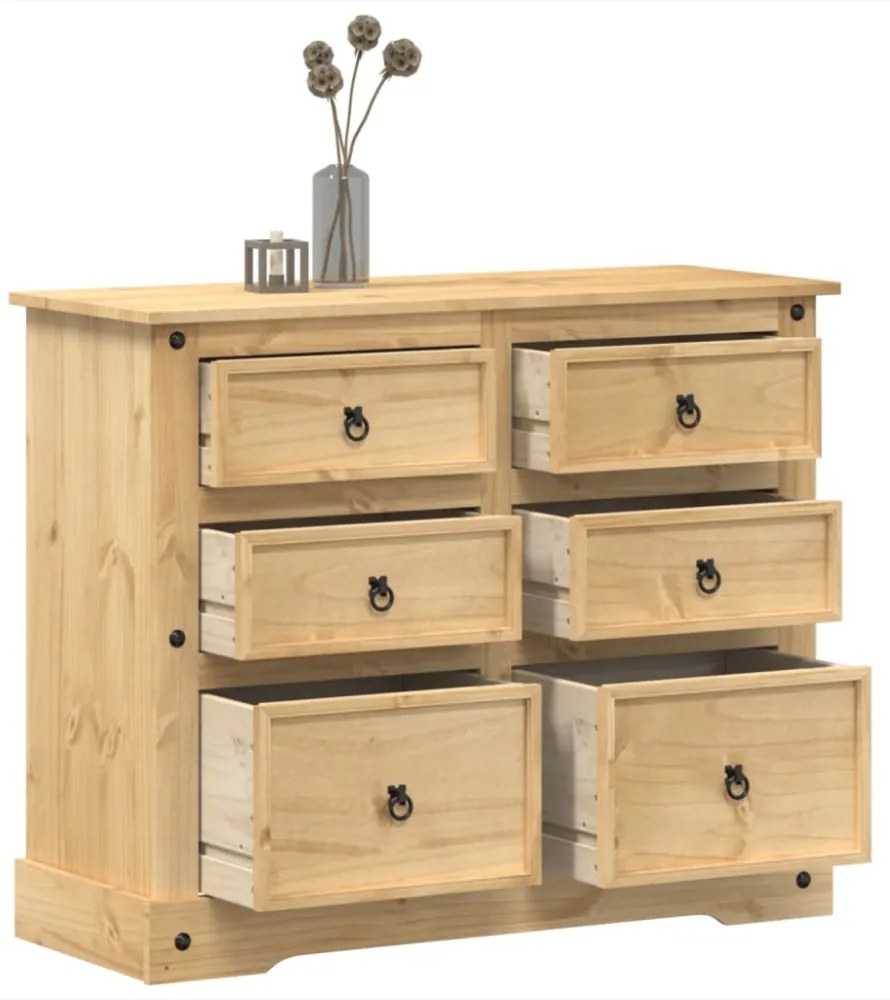 Corona tömör fenyőfa komód 110x43x91 cm