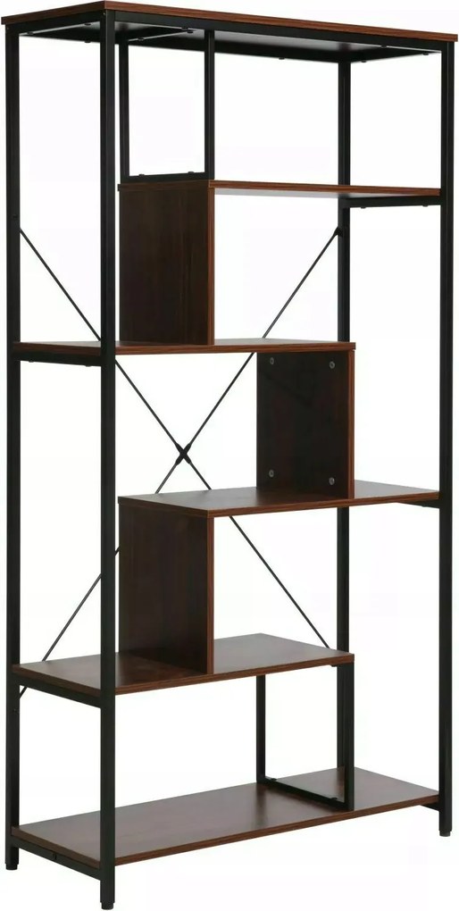 Könyvespolc oszlop szekrény Net A sötét dió/fekete Sig