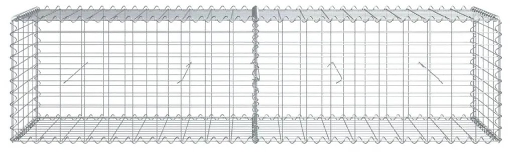 horganyzott vas gabion kosár fedéllel 200 x 50 x 50 cm