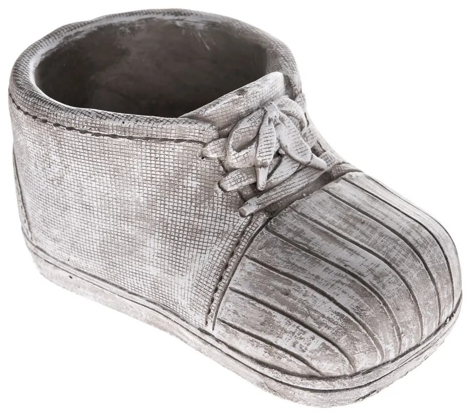 Tiszteletteljes dekoráció Beton virágcserép Cipő, 20 x 10,5 x 11 cm