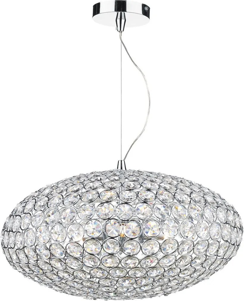 DAR LIGHTING KYR0350 KYRIE Kristály Függesztett Lámpa Csiszolt Króm E14 IP20
