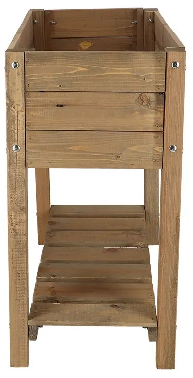 Fából készült magaságyás, barna, 78 x 40 cm