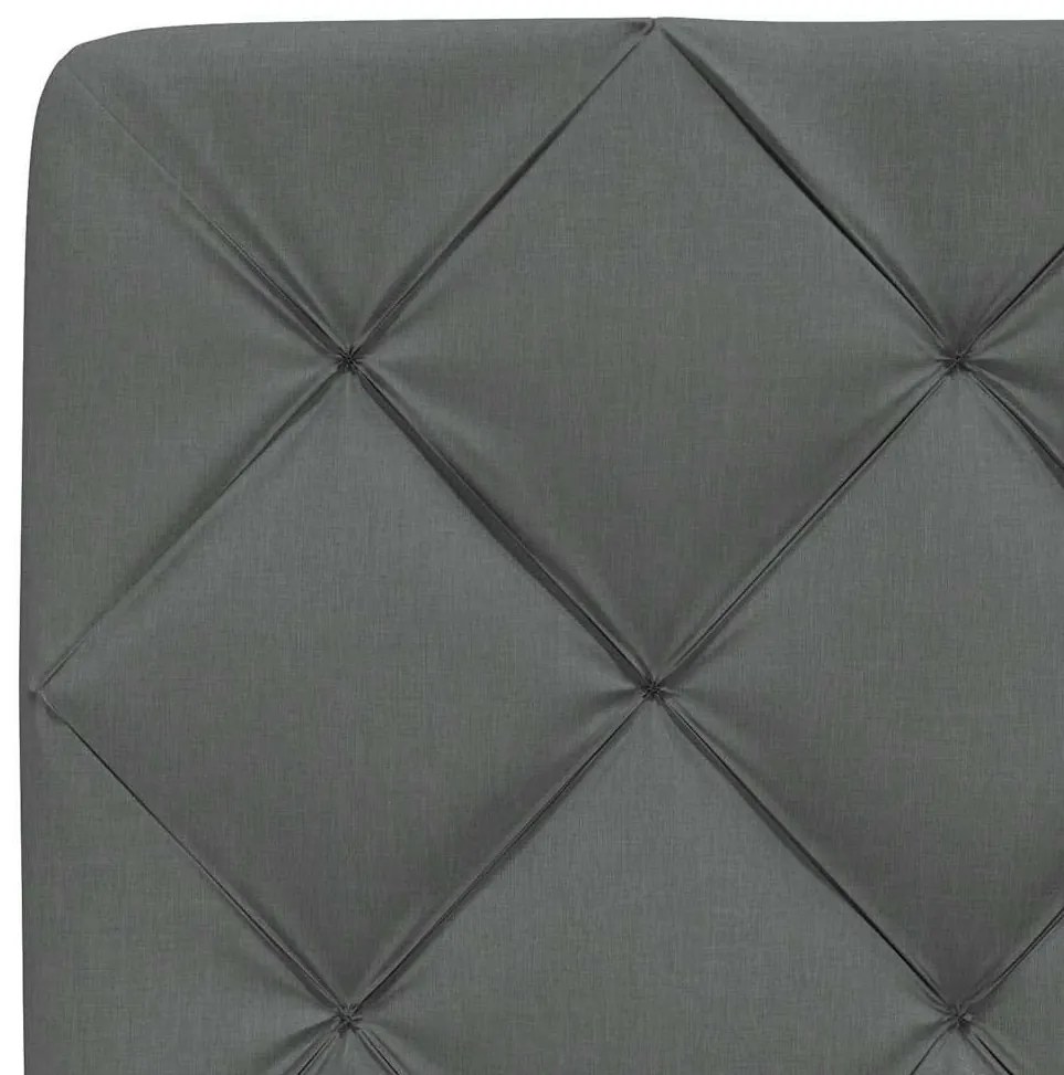 sötétszürke szövet ágy matraccal 100x200 cm