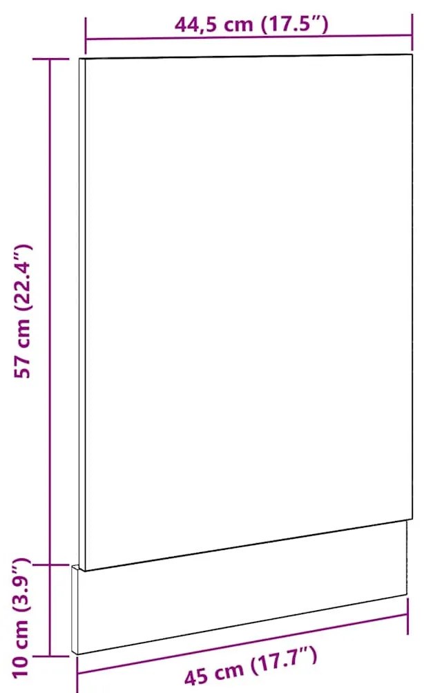 “Lyon” Mosogatógép panel régi fa 45x3x67 cm műszaki fa