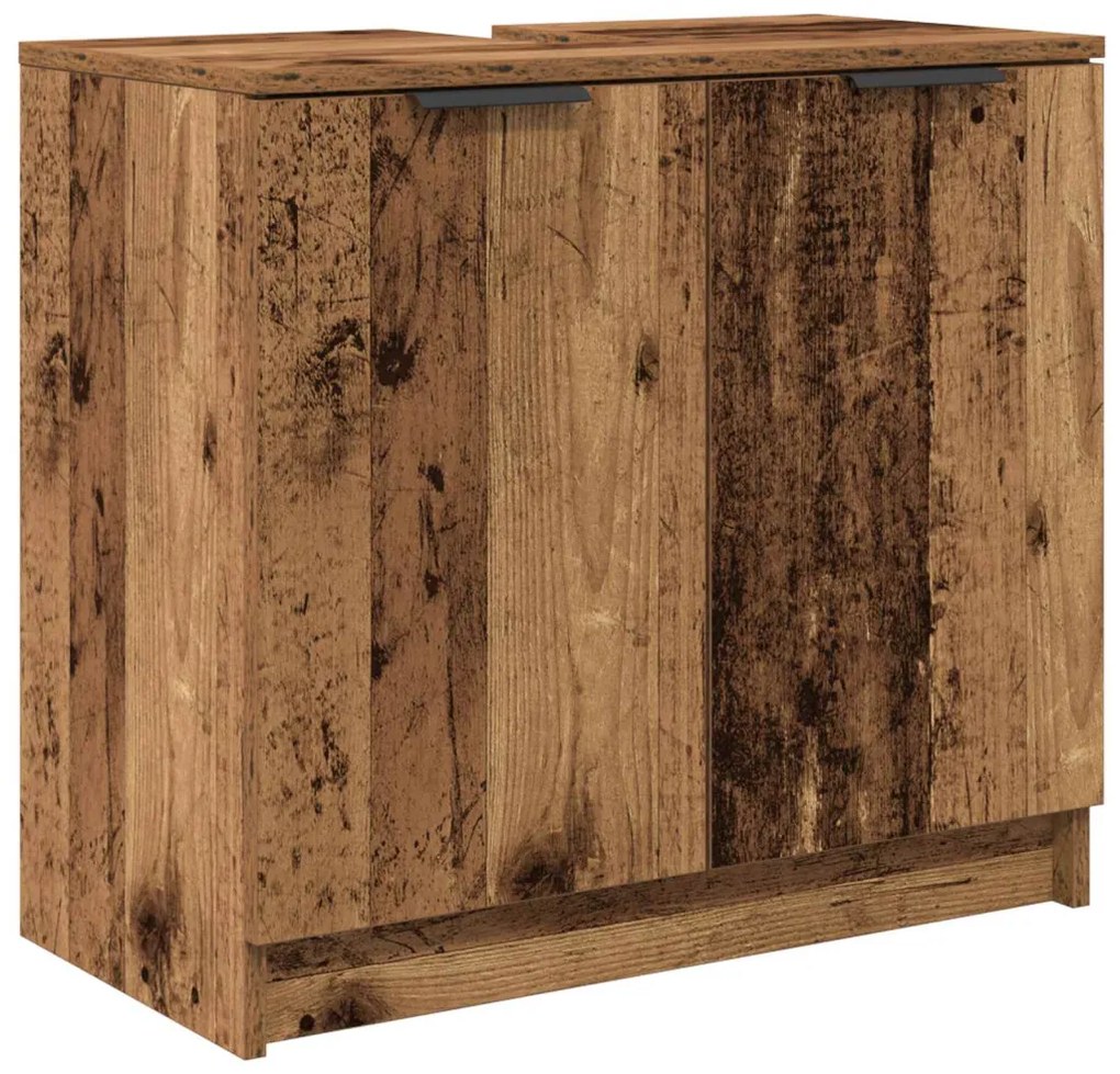 vidaXL Fürdőszoba bútor szett fiókkal polcokkal 5 pcs Öreg fa Faanyag