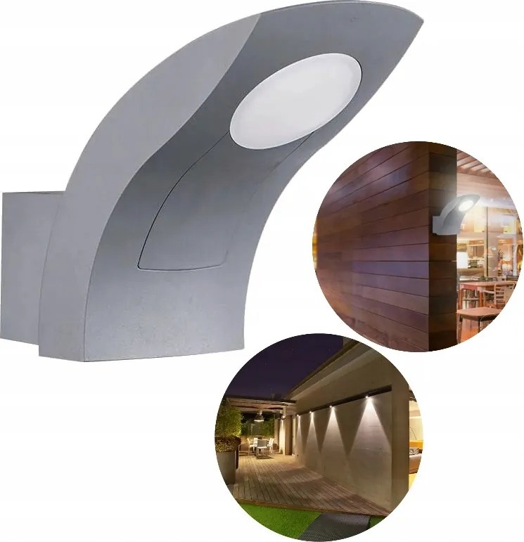 Homlokzati fali lámpa Kültéri Led fali lámpa Szürke