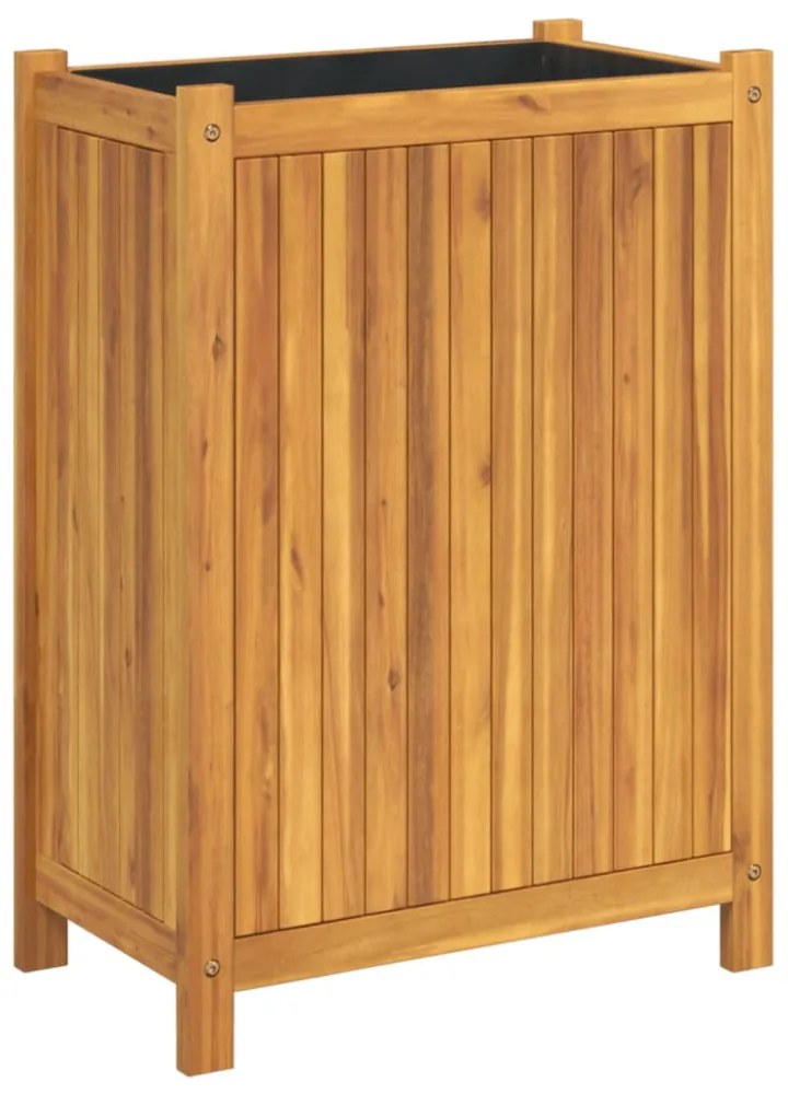 tömör akácfa kerti virágtartó béléssel 54 x 31 x 75 cm
