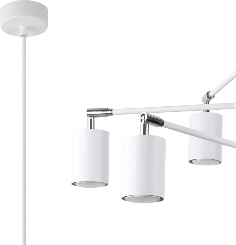 Fehér fém függőlámpa Virta – Sollux