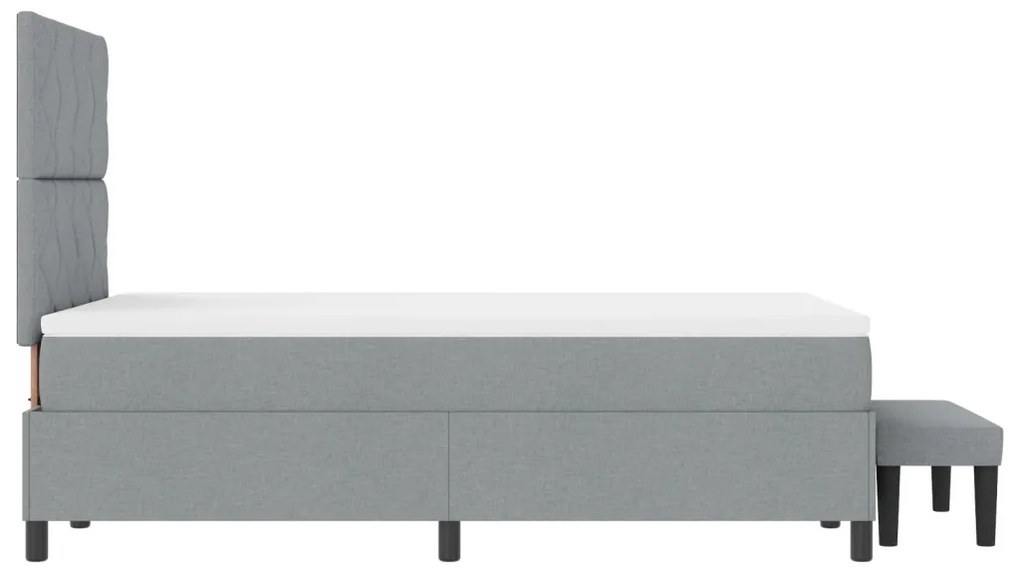 Boxspring ágy matraccal és padlós lámpával Szürke 120x200 cm Szövet