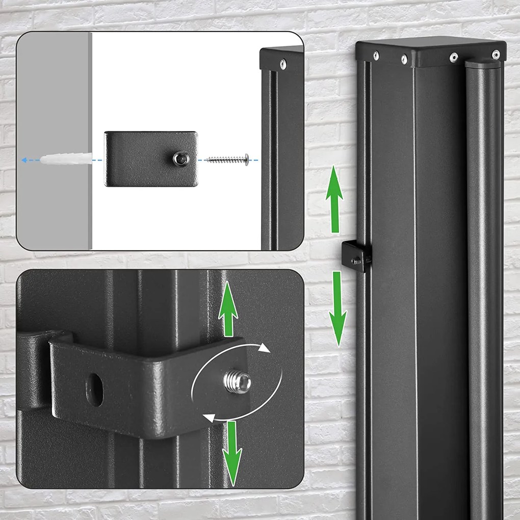 NOSARA oldalárnyékoló teraszra, 180x300cm, antracit Casaria