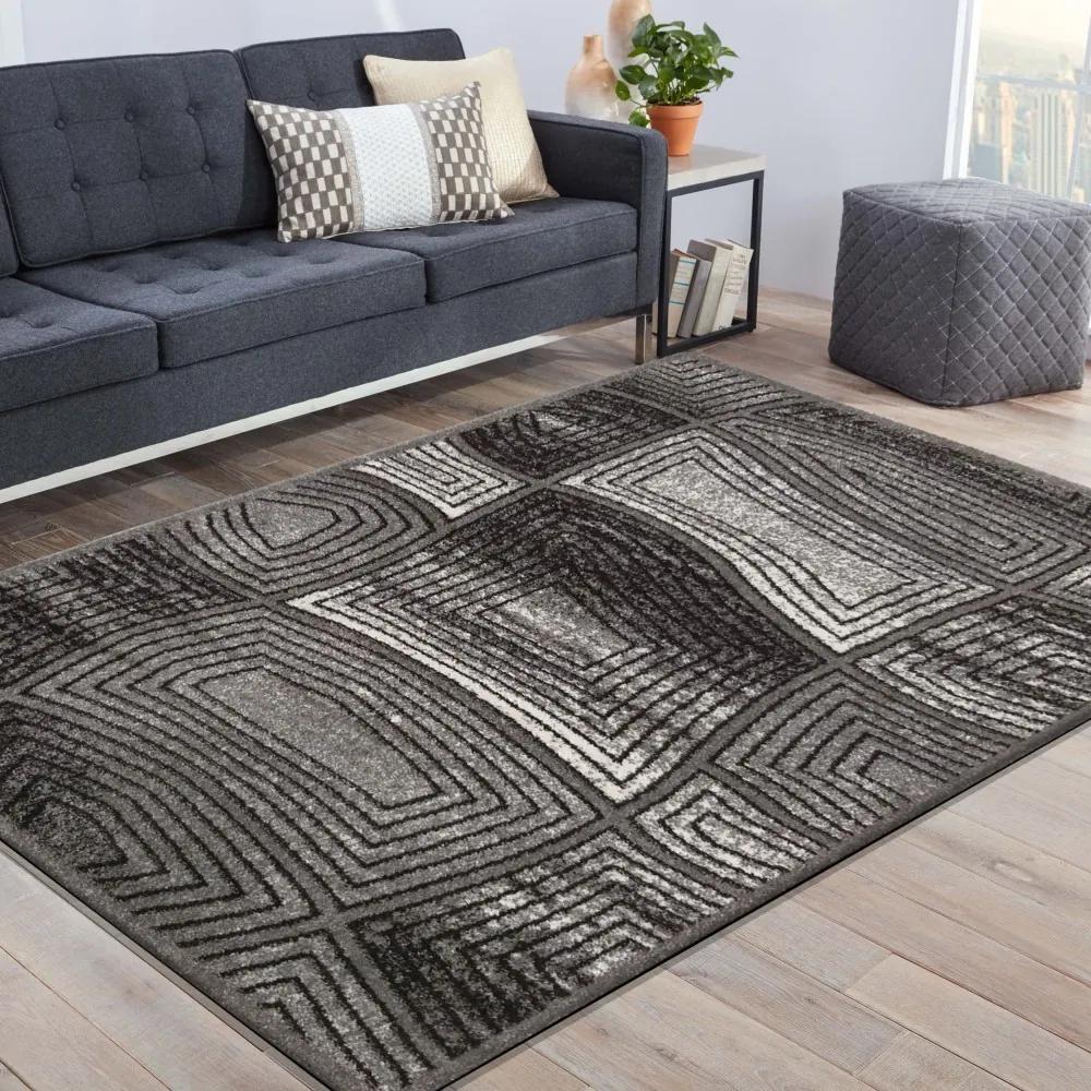 Modern szürke mintás szőnyeg Szélesség: 120 cm | Hossz: 170 cm