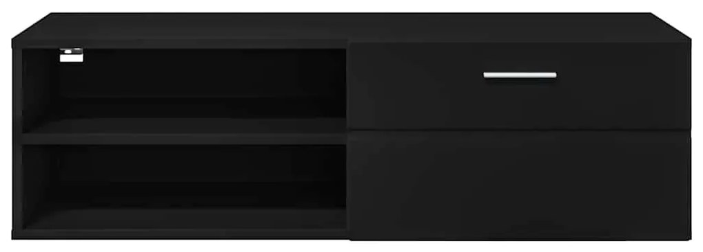 TV szekrény fiókkal polcokkal Fekete 100.5 x 39 x 30 cm Faanyag