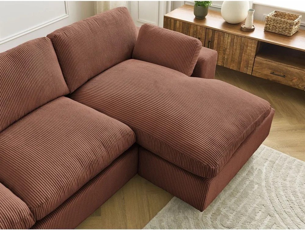 Narancssárga kordbársony sarokkanapé Belair – Bobochic Paris