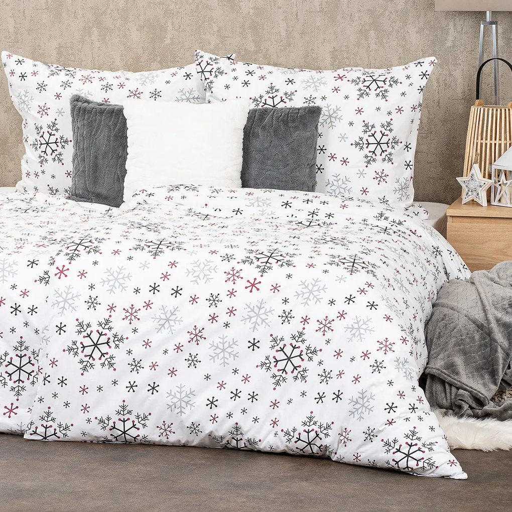 4Home Snowflakes pamut ágyneműhuzat, 160 x 200 cm, 70 x 80 cm