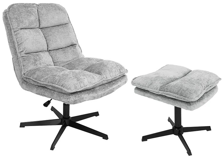 Relaxační forgó fotele KATANIA lábtartóval, világosszürke
