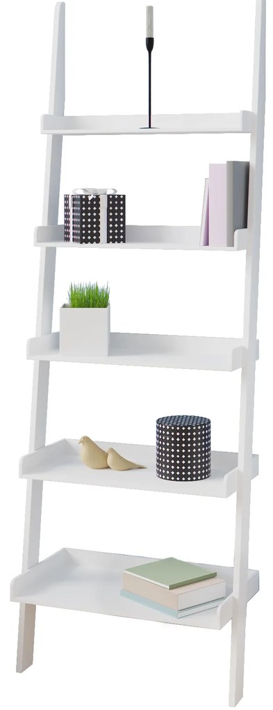 Casaria® Létralépcsős polc fehér - 180cm