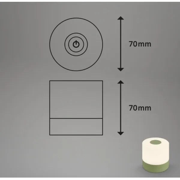 Briloner 7461019 - LED Dimmelhető Asztali lámpa tölthető LED/2W/5V IP44 zöld