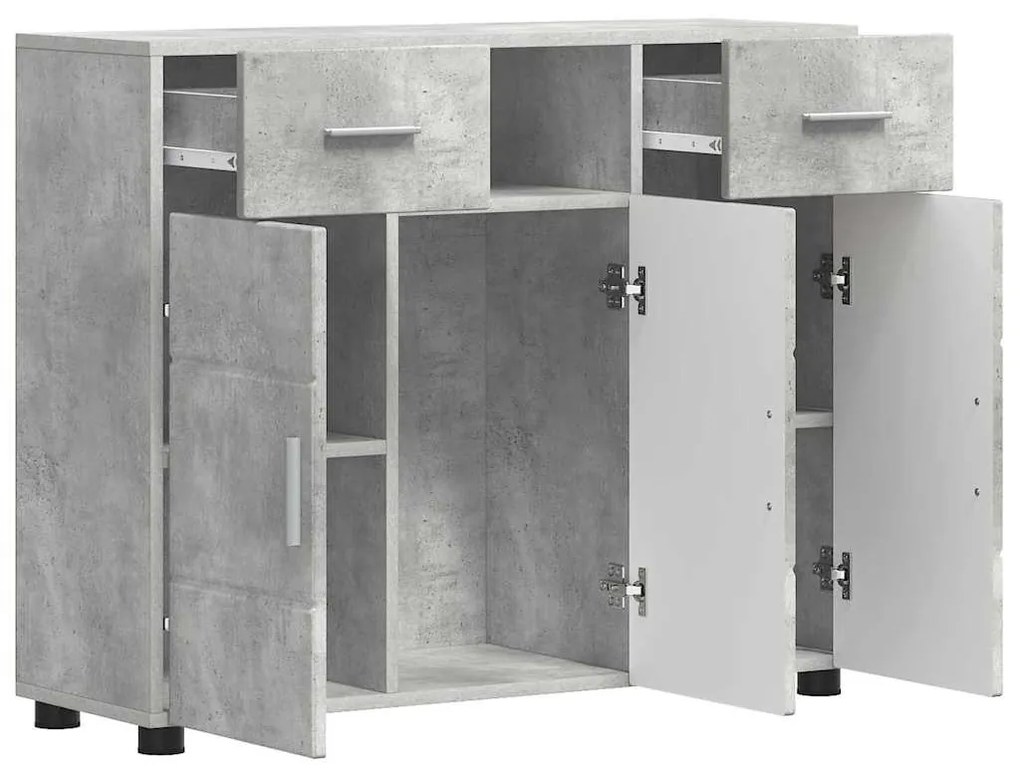 Széf fiókkal tárolóval Beton szürke 88.5 x 30.5 x 73 cm Faanyag