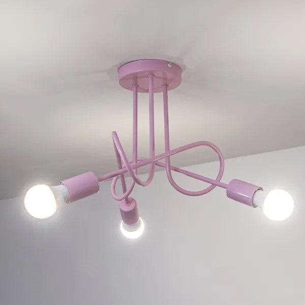 Felületre szerelt OXFORD csillár 3xE27/15W/230V rózsaszín