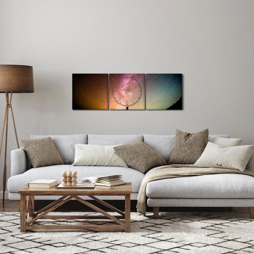 Kép - égbolt tele csillagokkal (órával) (90x30 cm)