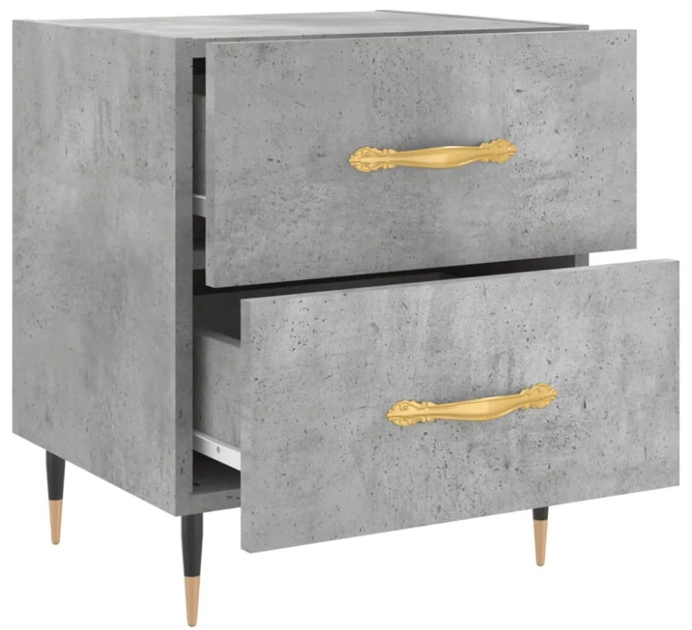 vidaXL 2 db betonszürke szerelt fa éjjeliszekrény 40 x 35 x 47,5 cm