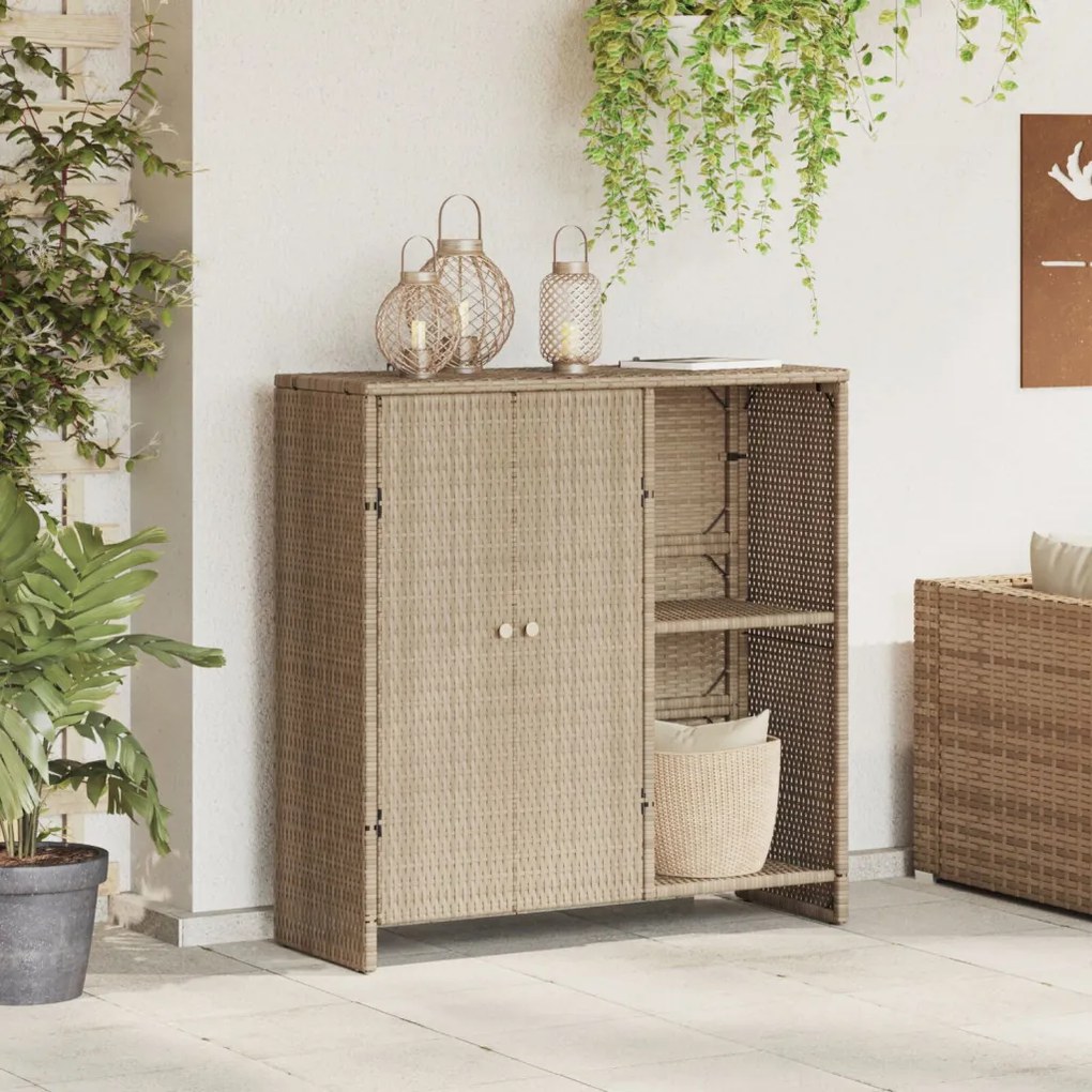 Tárolószekrény Bézs 100x36x102 cm Rattan