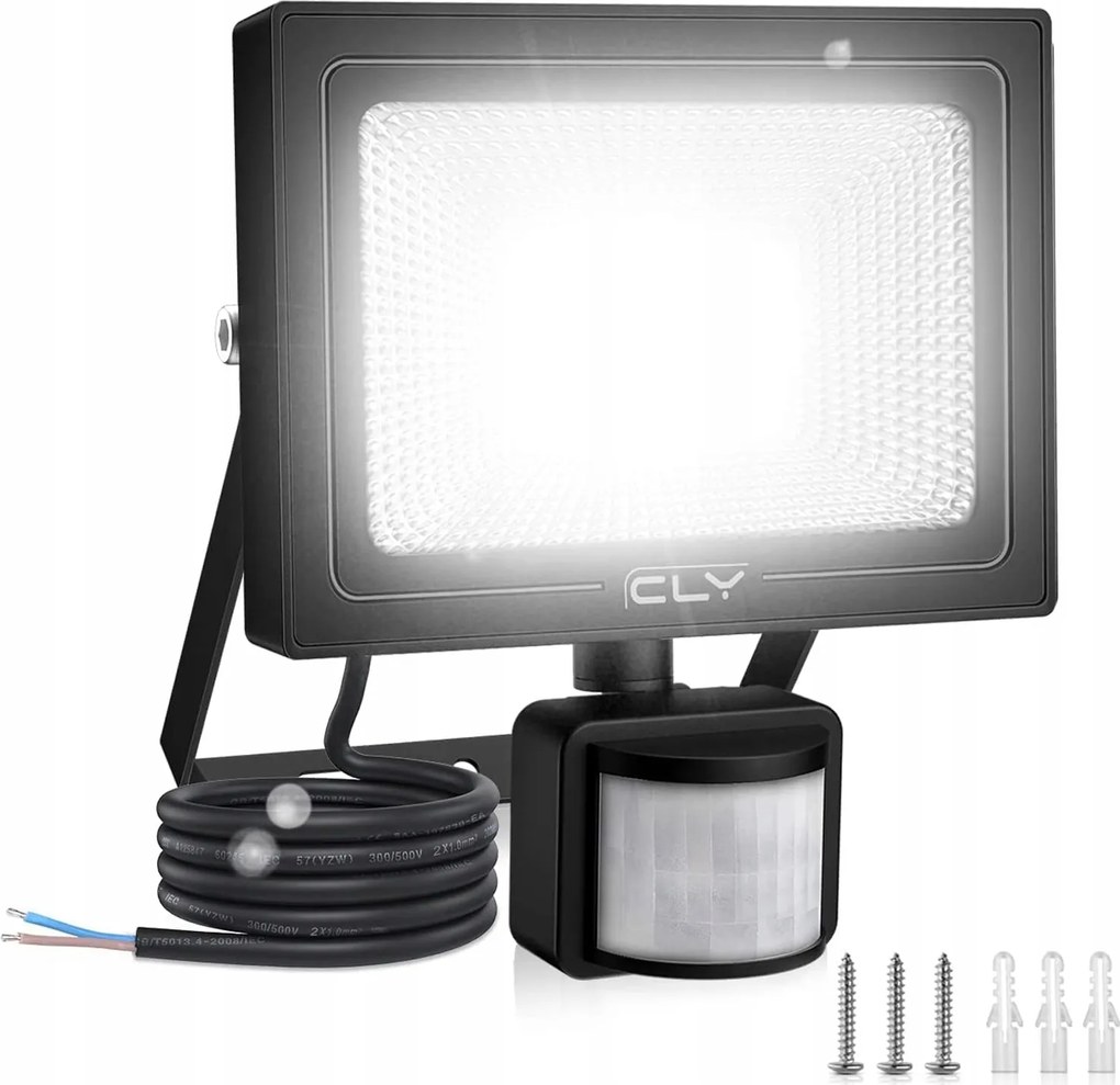 Cly Led lámpa mozgásérzékelővel, 25W, 2100 lm, IP66, 6500K, Pir érzékelő