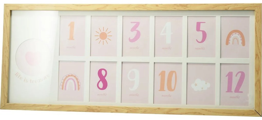 Heart gyermek képkeret, 60 x 25 x 1,8 cm , MDF, 12x 6 x 9 cm