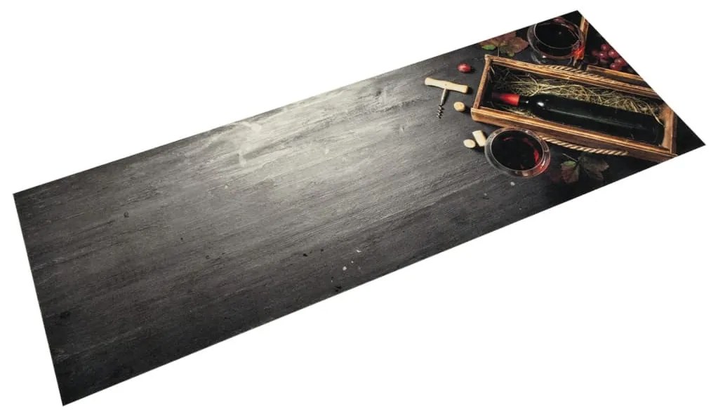 mosható boros üveg mintás bársony konyhai szőnyeg 60x180 cm