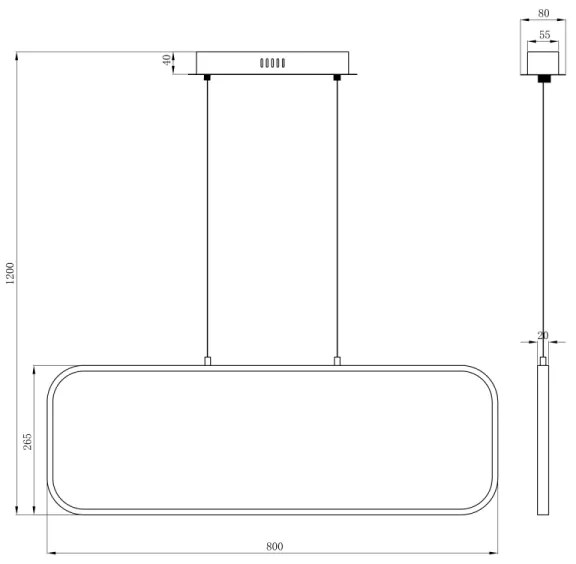 Globo 67262H - LED Csillár zsinóron SILLA LED/24W/230V