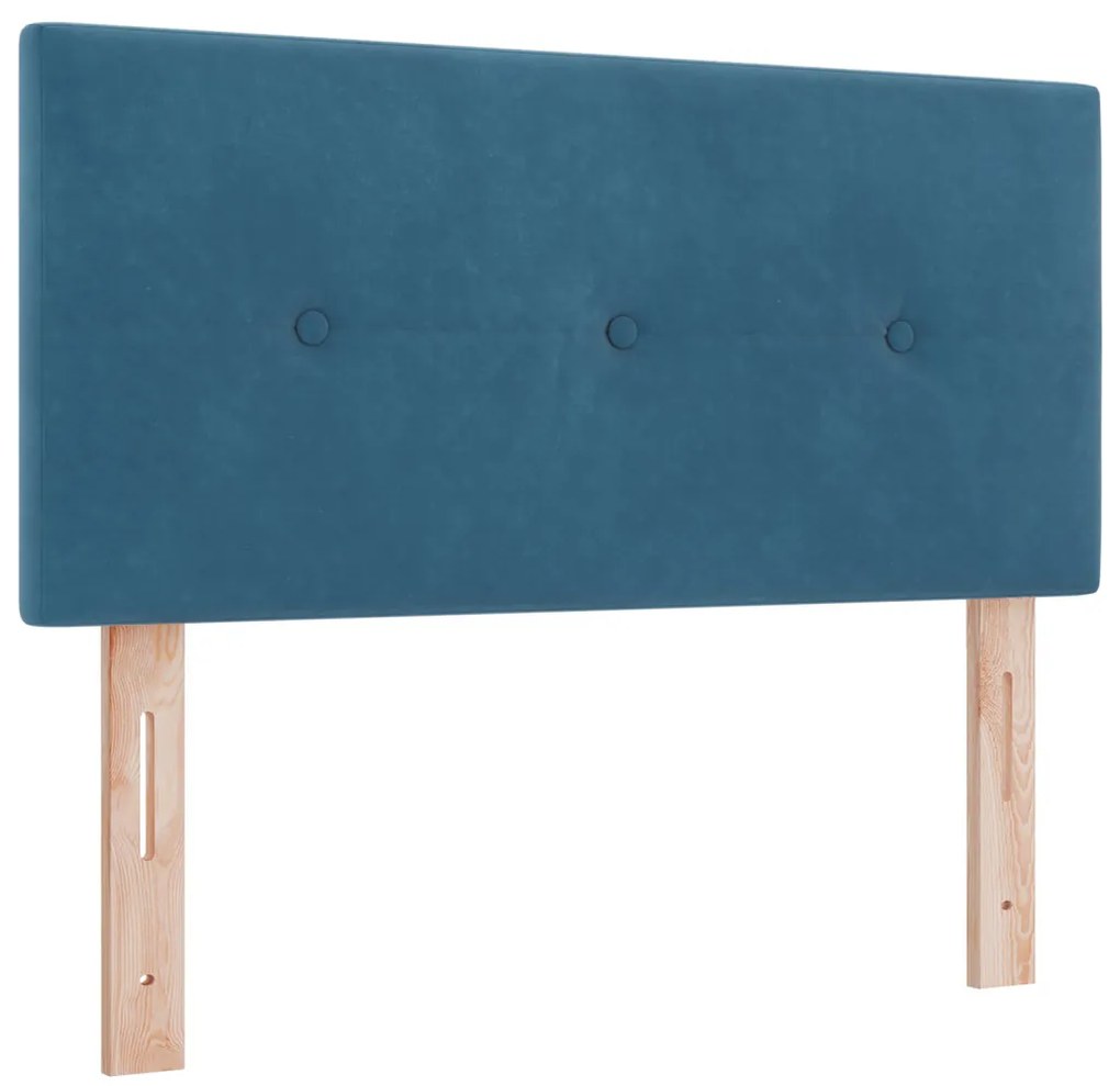 Boxspring Ágy Matraccal Sötétkék 90x190 cm Velúros