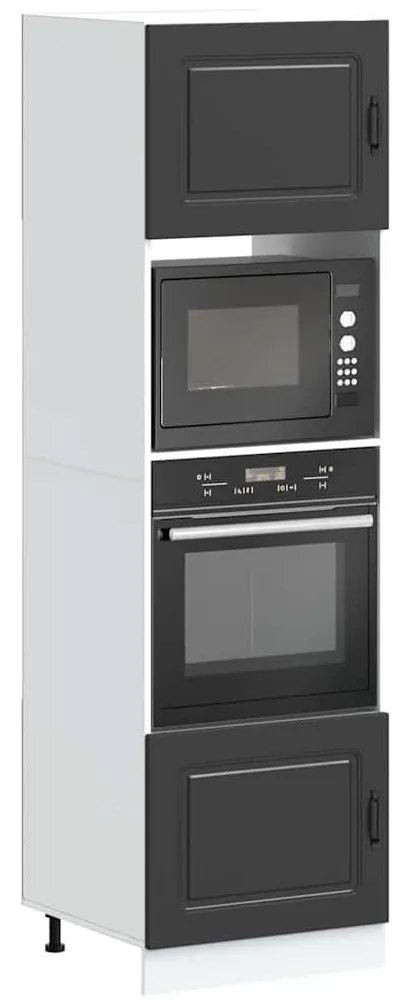 Kalmar 2 db fekete színű szerelt fa sütőszekrények