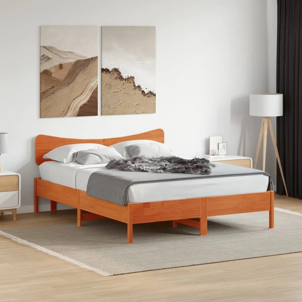 viaszbarna tömör fenyőfa fejtámla 150 cm