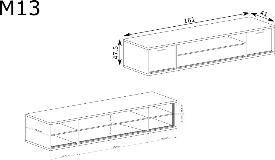 Mediolan M-13 tv állvány, hikora fa