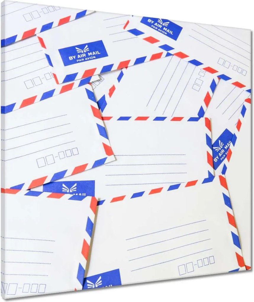 Vászonkép 60x60 Stack air mail boríték