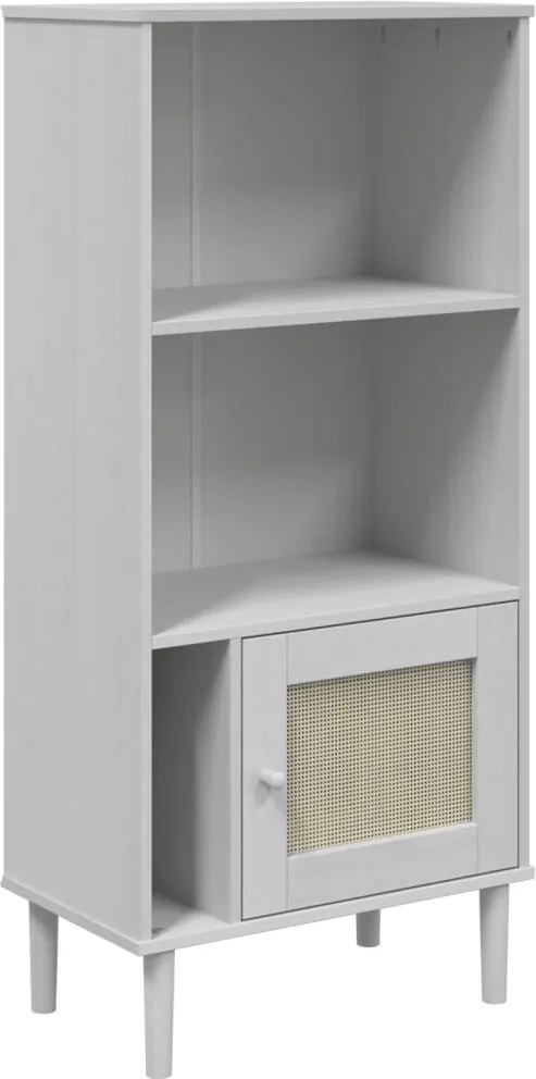 vidaXL SENJA fehér rattanhatású tömör fenyő könyvszekrény 60x35x130 cm