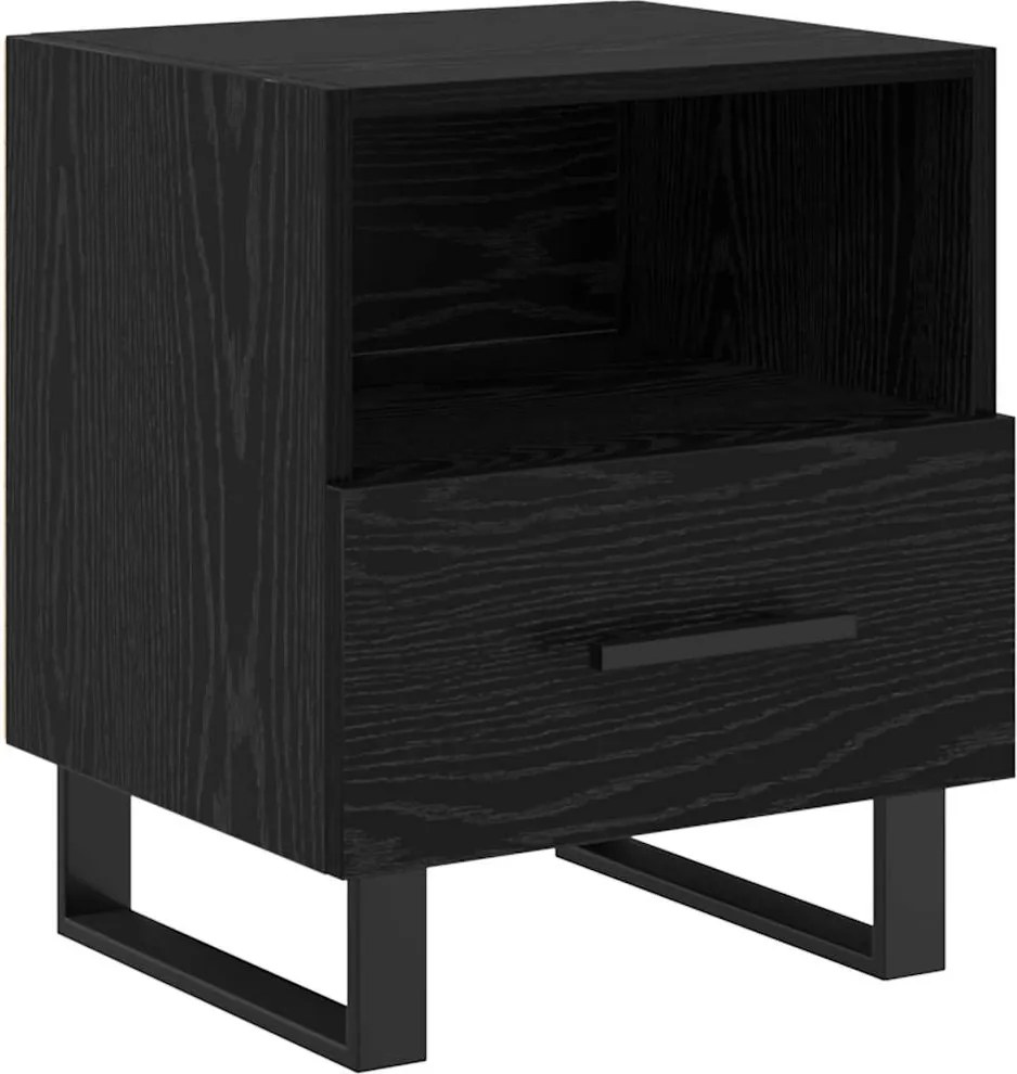 vidaXL Éjjeliszekrény fiókkal Fekete tölgy 40 x 35 x 47,5 cm Faanyag