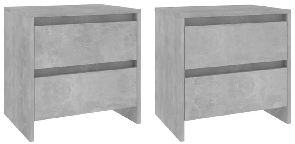 2 db betonszürke szerelt fa éjjeliszekrény 45x34,5x44,5 cm
