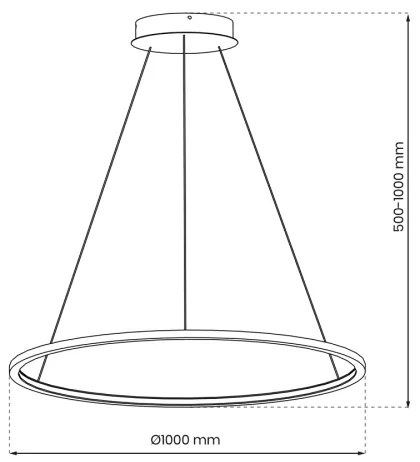 LED csillár SATURNO LED/57W/230V, 100 cm, IP44, arany
