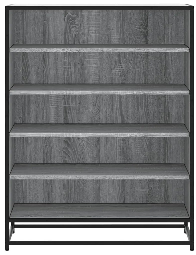 szürke sonoma szerelt fa és fém cipőszekrény 75 x 38 x 97,5 cm